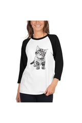 One Cup of Love Purr Kitty 3/4 sleeve raglan shirt - Objet D'Art