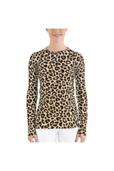 Leopard Print Women's Rash Guard - Objet D'Art