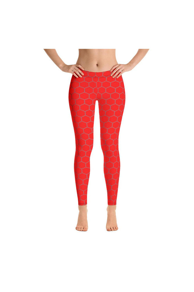 Red Honeycomb Leggings - Objet D'Art