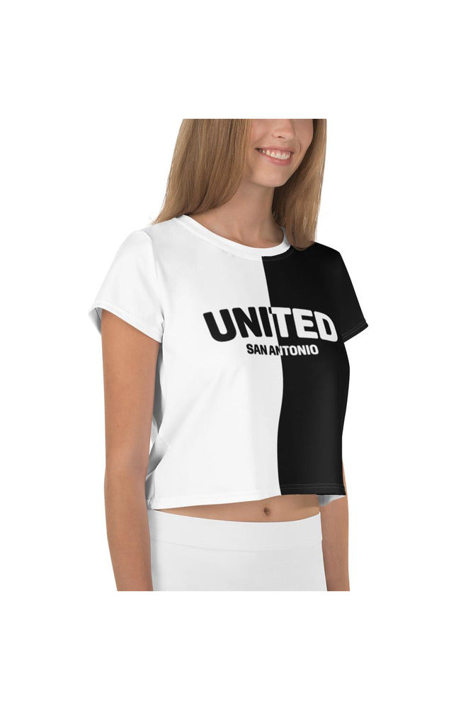 Black and White United Crop Tee - Objet D'Art