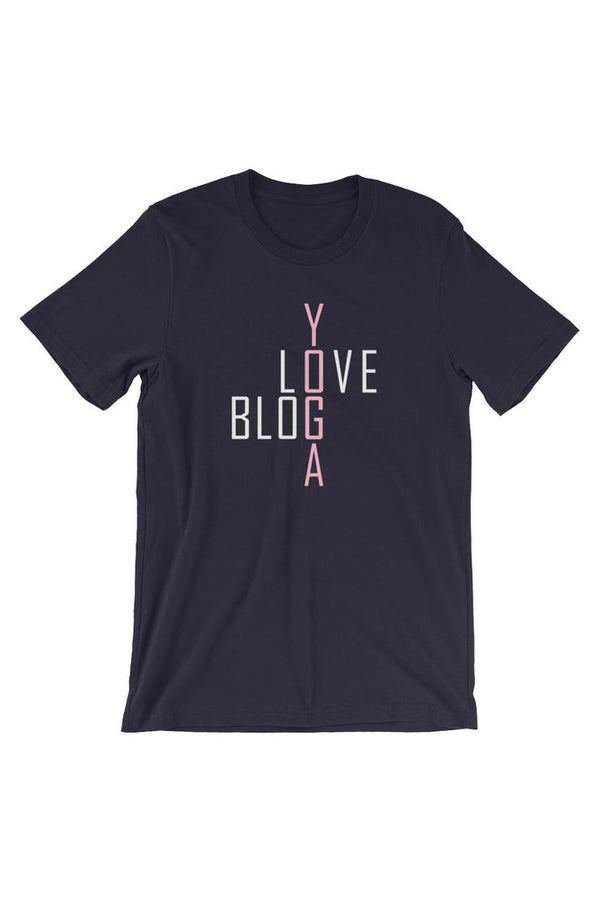 Yoga Love Blog Unisex Short Sleeve Jersey T-Shirt with Tear Away Label - Objet D'Art