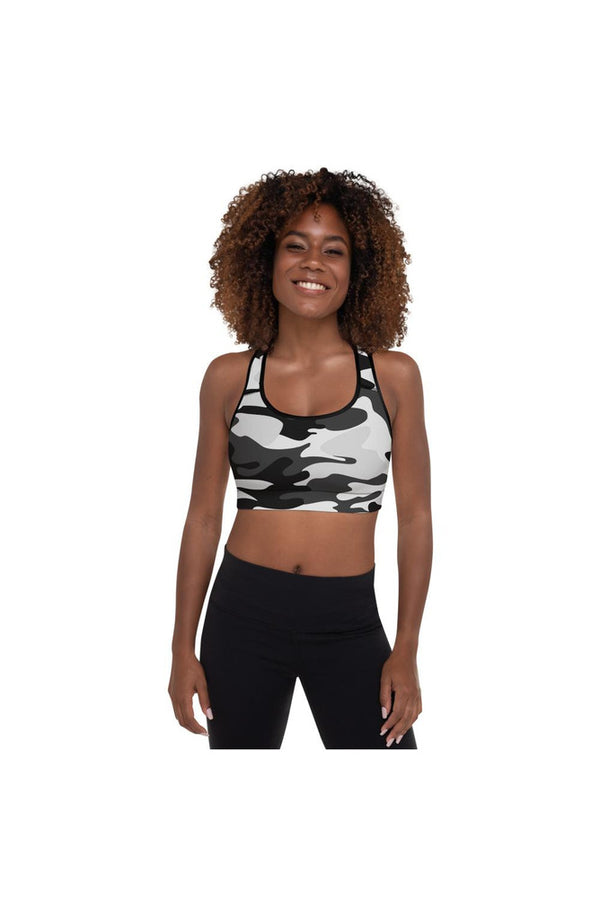 Urban Camouflage Padded Sports Bra - Objet D'Art