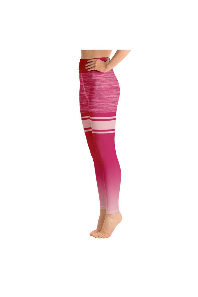 Pink Striped Mid Thigh Yoga Leggings - Objet D'Art