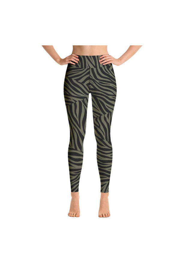 Zebra Green Yoga Leggings - Objet D'Art