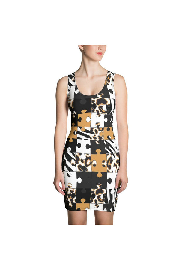 Animal Print Puzzle Sublimation Dress - Objet D'Art