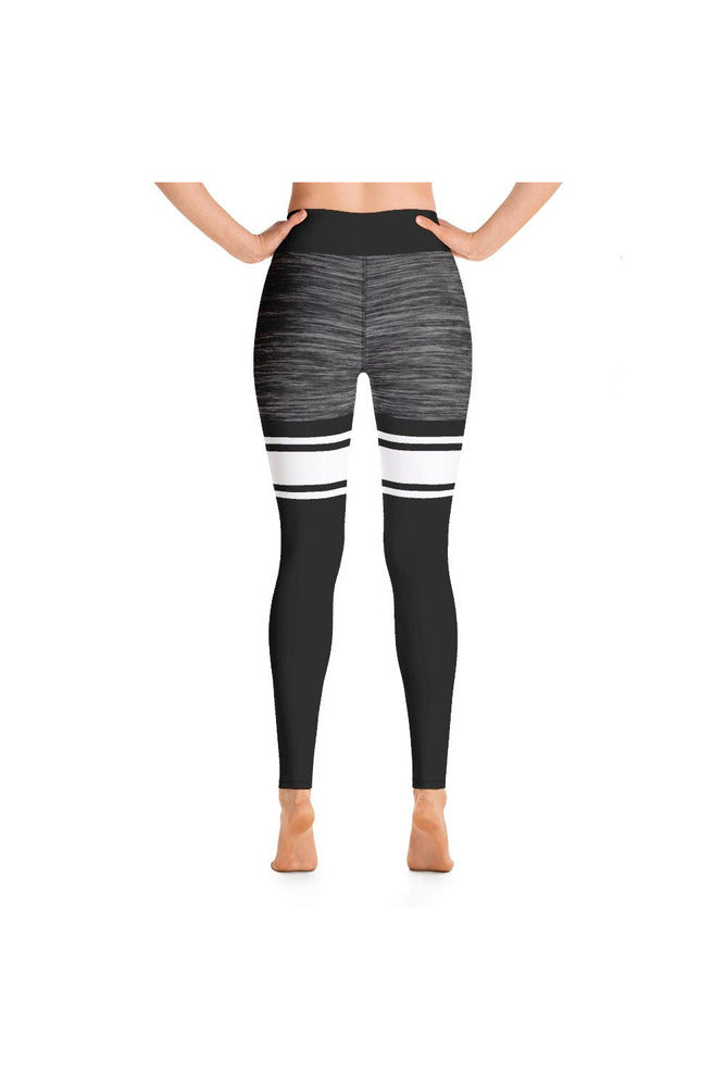 Black and White Mid Thigh Yoga Leggings - Objet D'Art