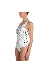 White Polka-dot One-Piece Swimsuit - Objet D'Art