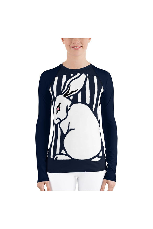 Sitting Rabbit by Julie de Graag Women's Rash Guard - Objet D'Art