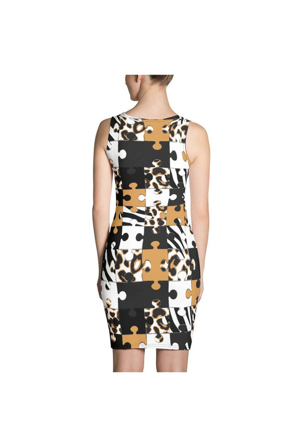 Animal Print Puzzle Sublimation Dress - Objet D'Art