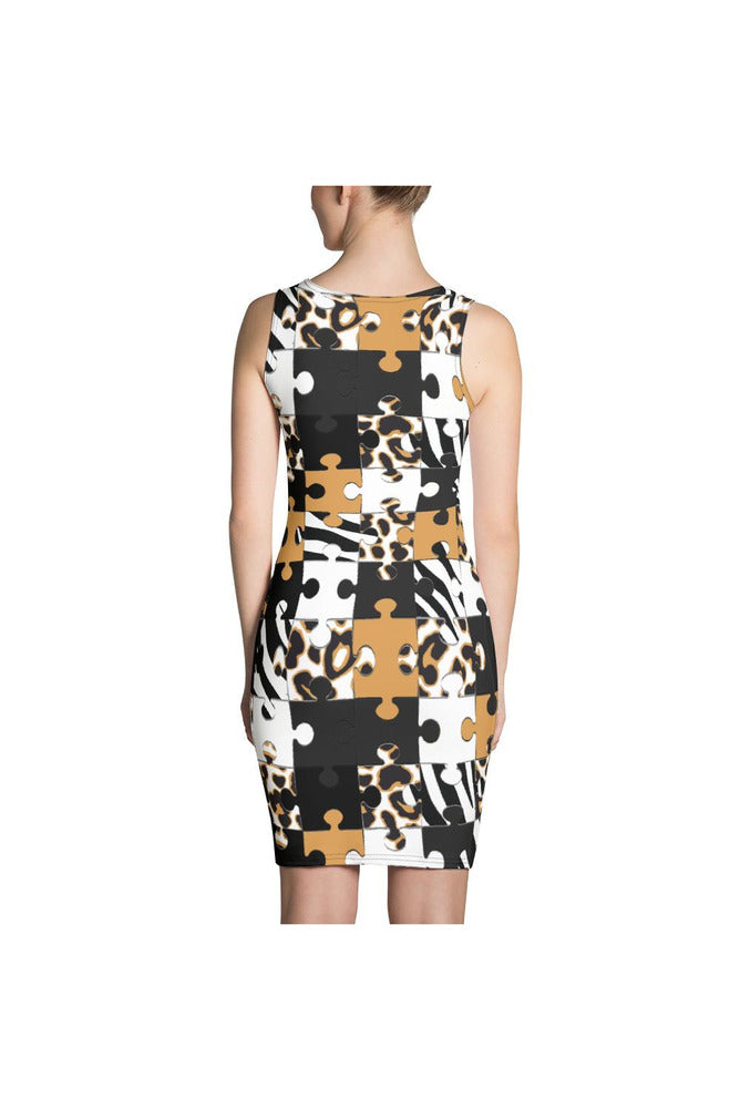 Animal Print Puzzle Sublimation Dress - Objet D'Art