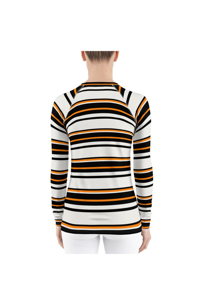 Striped Women's Rash Guard - Objet D'Art