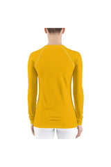 Golden Mustard Women's Rash Guard - Objet D'Art Online Retail Store