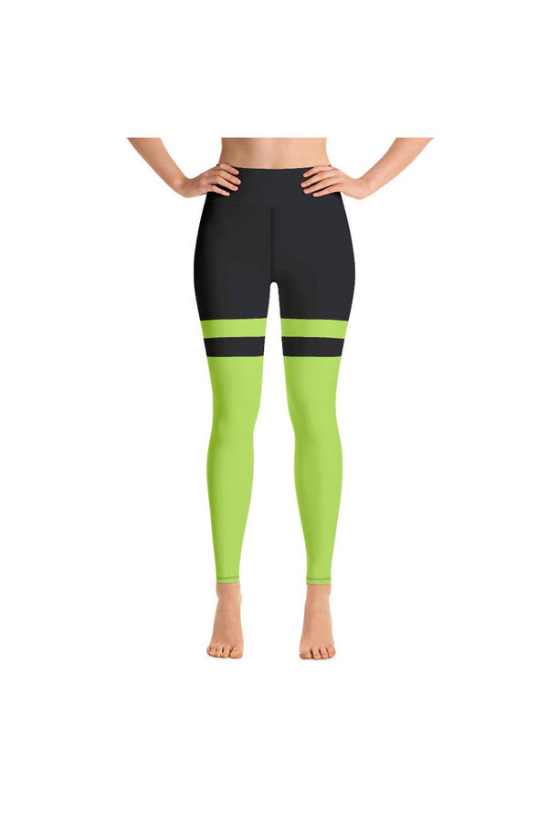 Lime Green & Midnight Blue Yoga Leggings - Objet D'Art