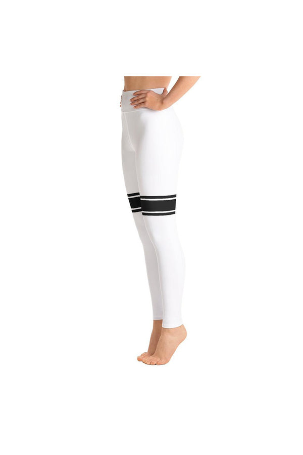 White Banded Yoga Leggings - Objet D'Art