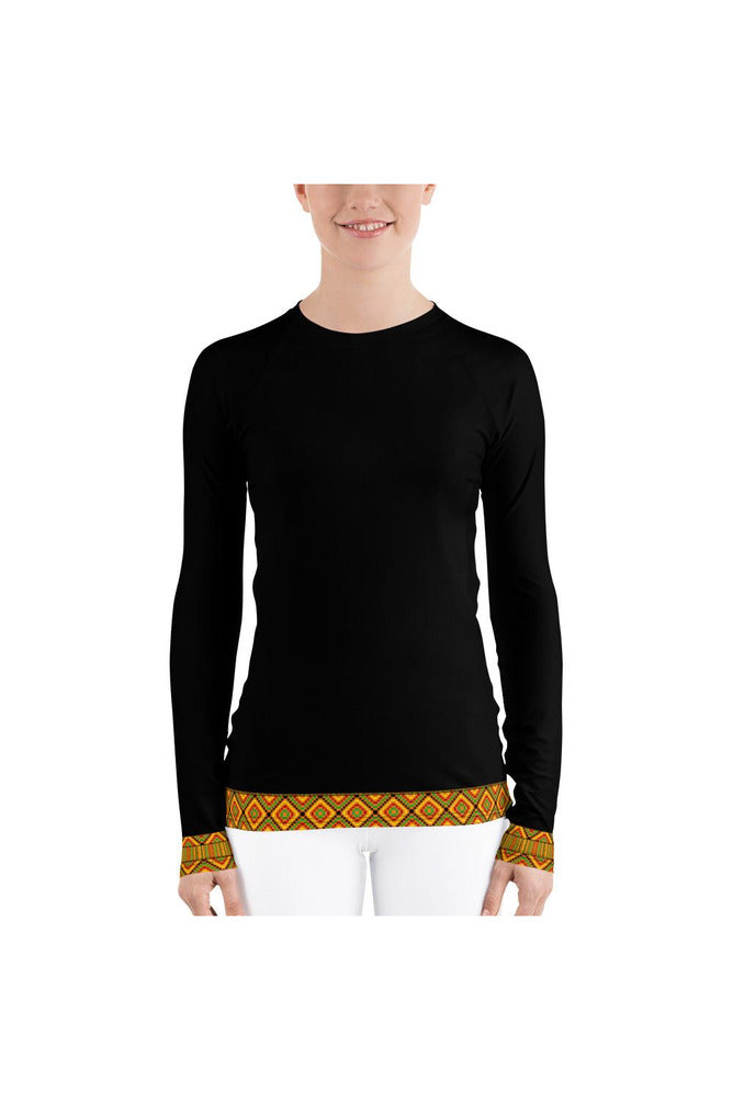 Kente Accented Women's Rash Guard - Objet D'Art