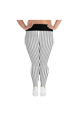 Vertical Stripe Gangster Plus Size Leggings - Objet D'Art