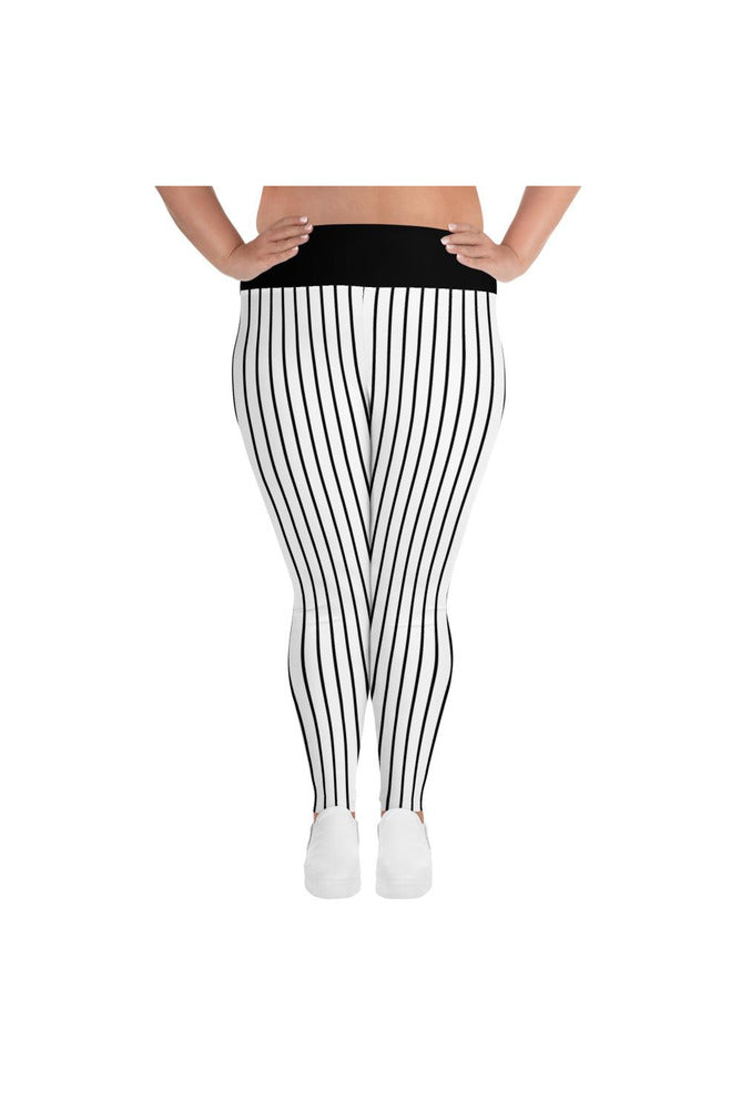 Vertical Stripe Gangster Plus Size Leggings - Objet D'Art