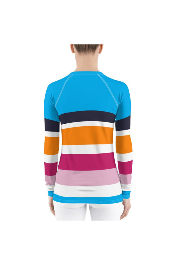 Striped Women's Rash Guard - Objet D'Art