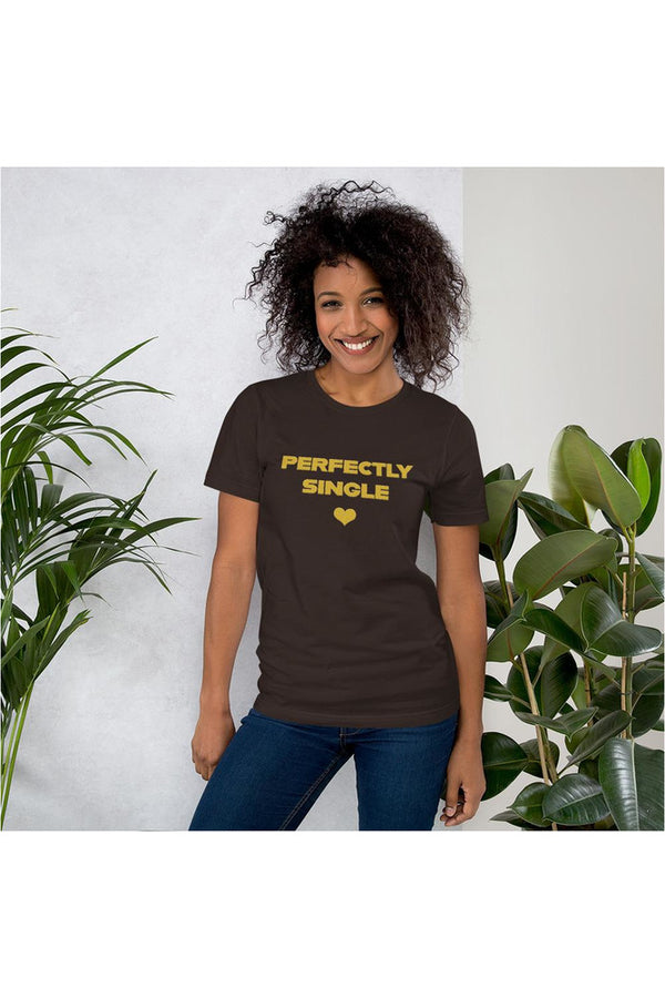 Perfectly Single  Unisex Short Sleeve Jersey T-Shirt with Tear Away Label - Objet D'Art