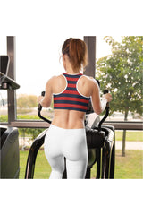 Red & Blue Stripe Padded Sports Bra - Objet D'Art