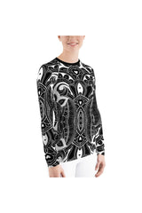 Black and White Embellishments Women's Rash Guard - Objet D'Art