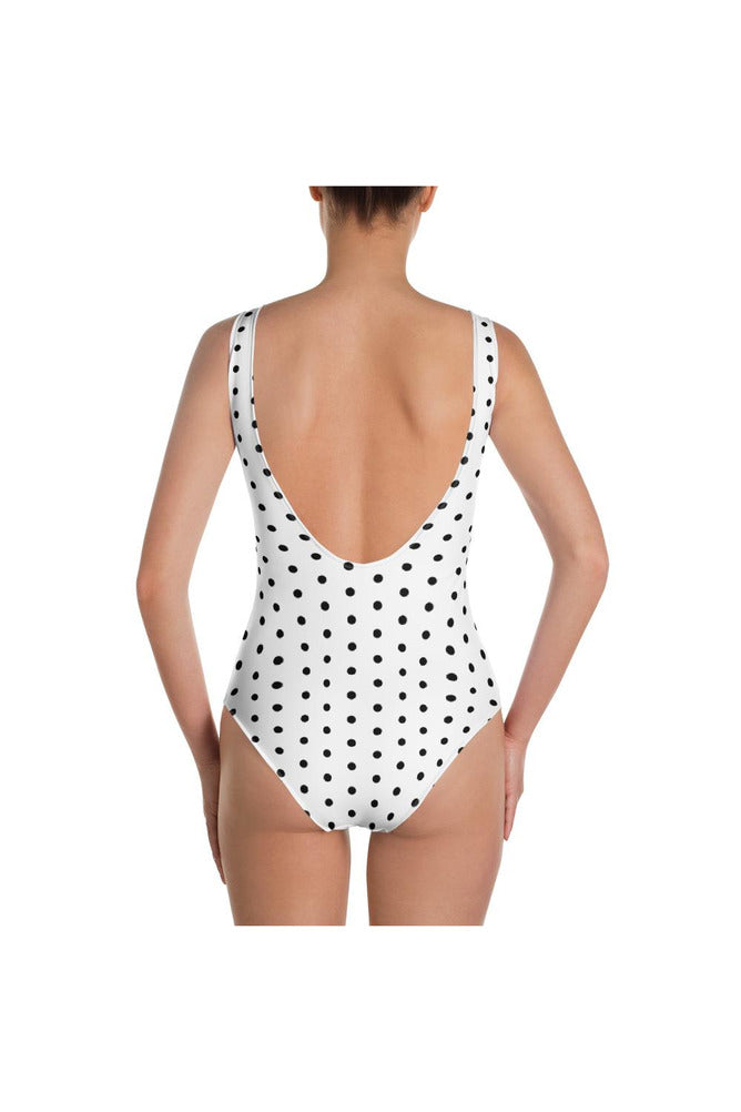 White Polka-dot One-Piece Swimsuit - Objet D'Art