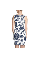 Delft Blue Roses Sublimation Cut & Sew Dress - Objet D'Art