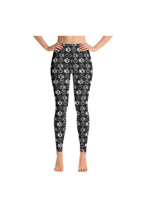 Paw Print Pattern Yoga Leggings - Objet D'Art