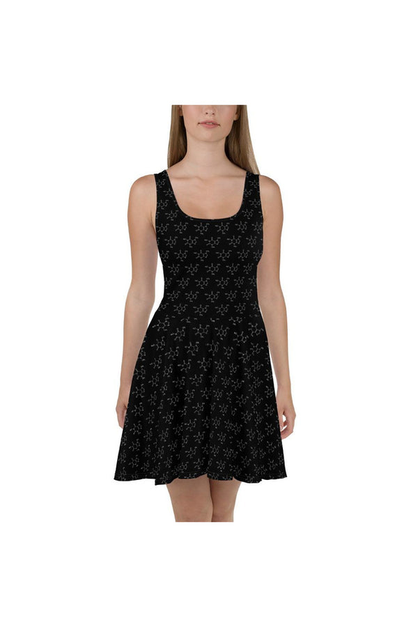 Caffeine Molecule Print Skater Dress - Objet D'Art