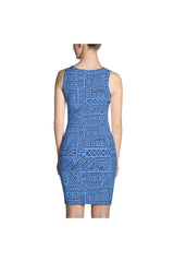 Blue Aztec Sublimation Dress - Objet D'Art