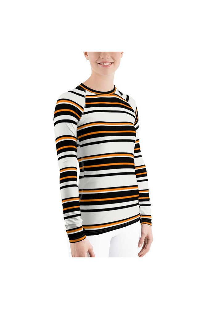 Striped Women's Rash Guard - Objet D'Art