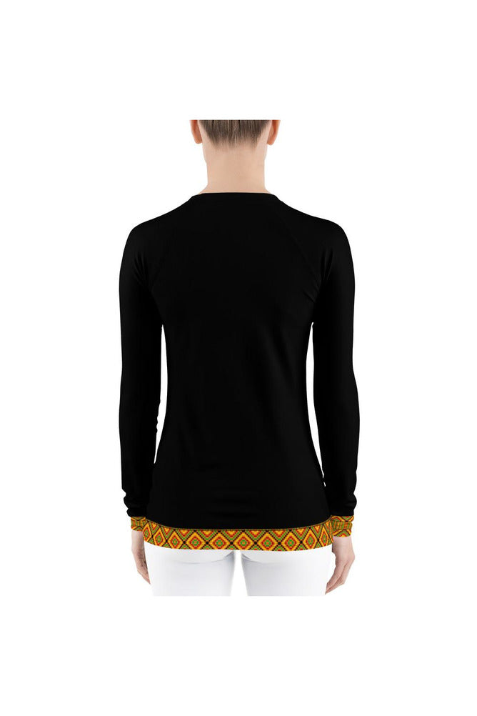 Kente Accented Women's Rash Guard - Objet D'Art