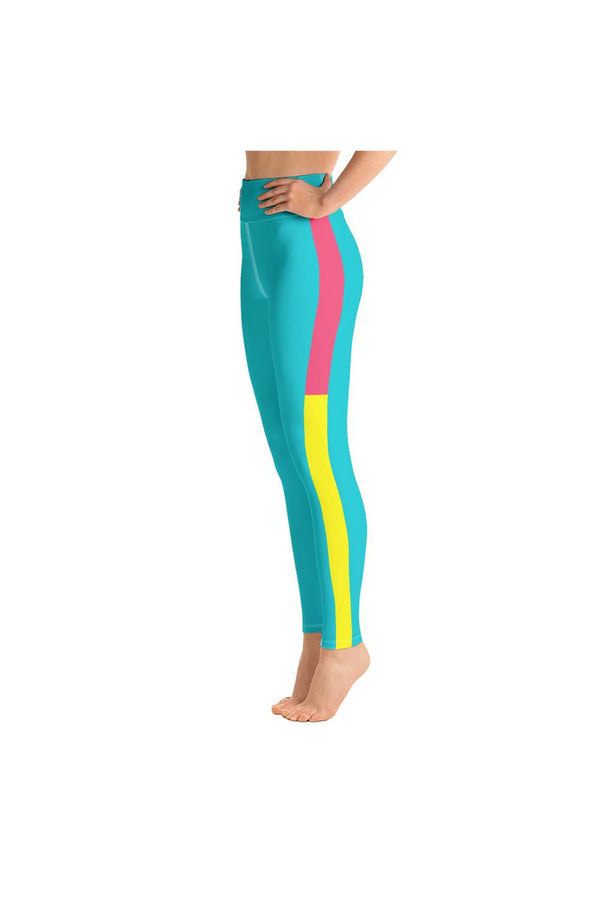 Pink/Yellow/Cyan Yoga Leggings - Objet D'Art