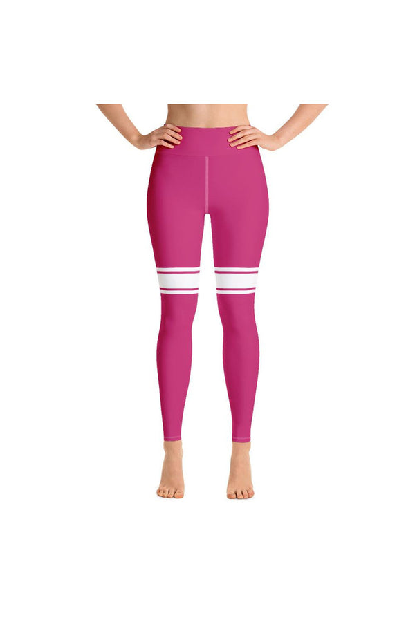 Peacock Pink Sporty Yoga Leggings - Objet D'Art