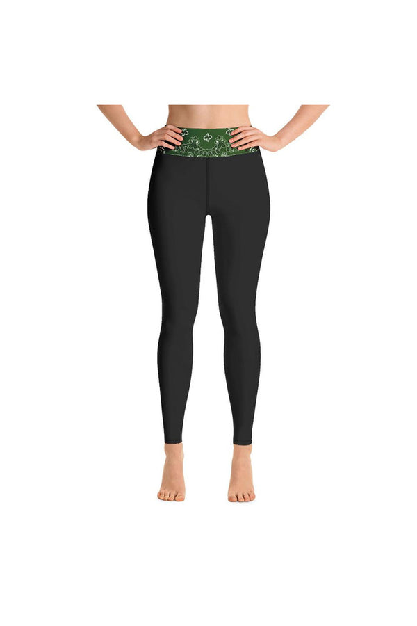 Green Bandana Yoga Leggings - Objet D'Art