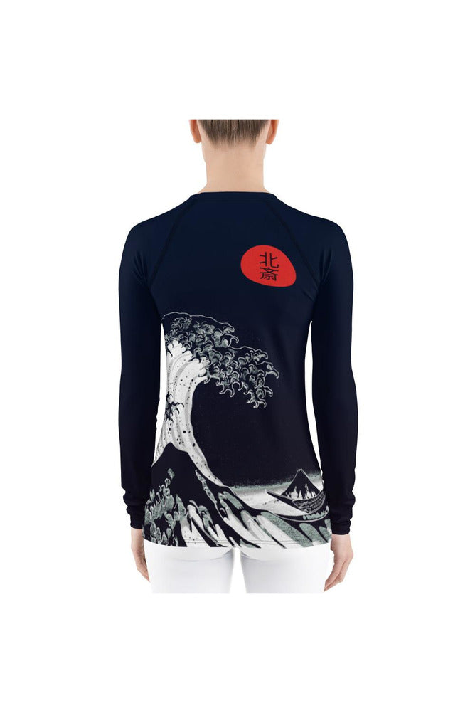 The Great Wave off Kanagawa 北斎 Women's Rash Guard - Objet D'Art