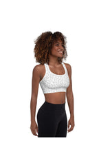 Silver & White Leopard Padded Sports Bra - Objet D'Art