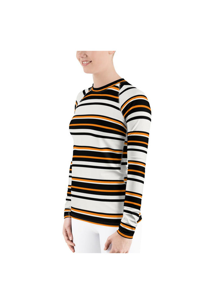 Striped Women's Rash Guard - Objet D'Art