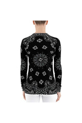 Classic Black Bandana Women's Rash Guard - Objet D'Art