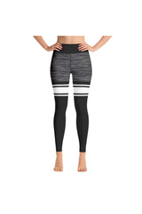 Black and White Mid Thigh Yoga Leggings - Objet D'Art