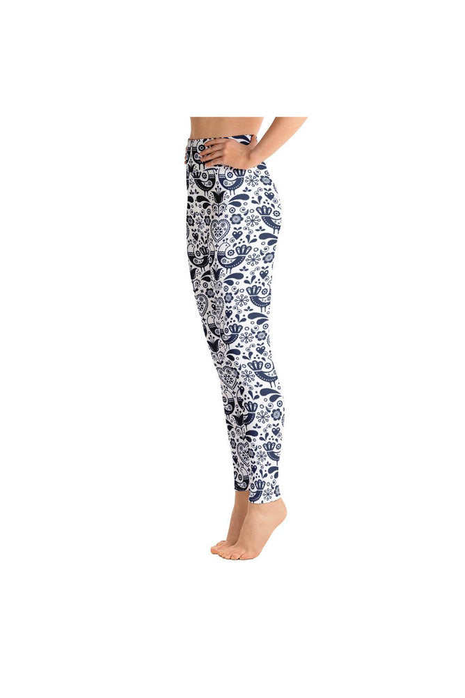 Nordic Blue Yoga Leggings - Objet D'Art