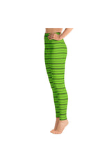 Lime Micro Stripes Yoga Leggings - Objet D'Art