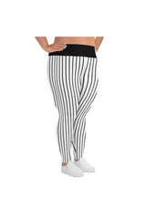 Vertical Stripe Gangster Plus Size Leggings - Objet D'Art