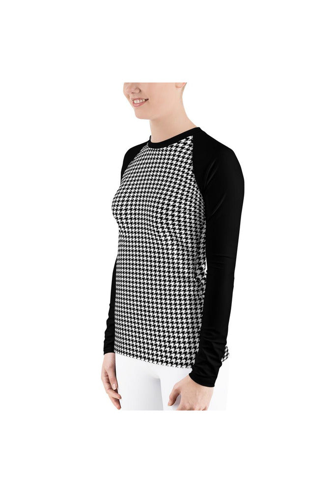 Micro Houndstooth Women's Rash Guard - Objet D'Art