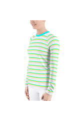 Bright Stripe Women's Rash Guard - Objet D'Art