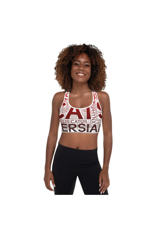 Felis Catus Padded Sports Bra - Objet D'Art