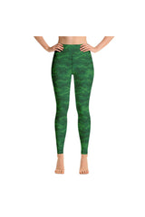 Urban Green Camouflage Matrix Yoga Leggings - Objet D'Art