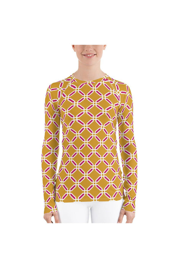 Octagonal Opulence Women's Rash Guard - Objet D'Art