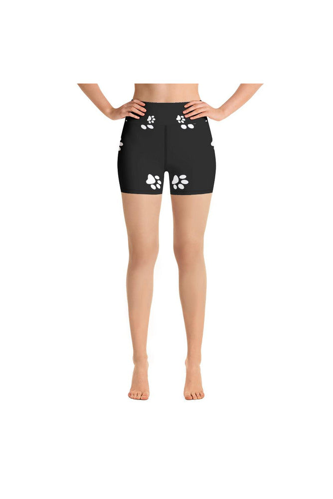 Paw Print Yoga Shorts - Objet D'Art