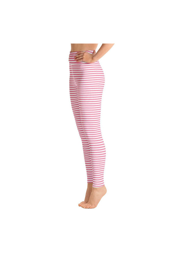 Pink & White Yoga Leggings - Objet D'Art